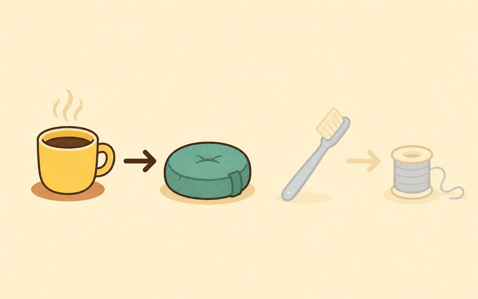 Habit stacking: coffee leads to meditation, the way brushing leads to flossing