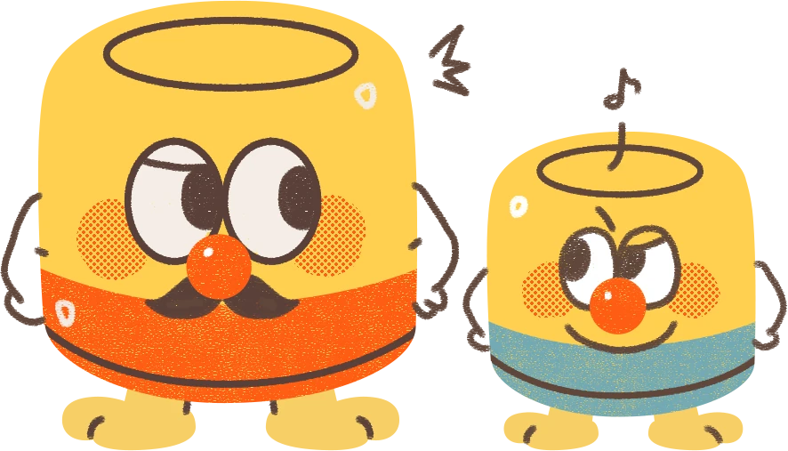 Father and son goal cans illustration